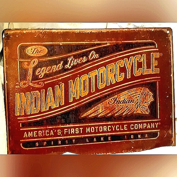 Indian Other - Vintage Indian Motorcycle Company, The Legend Lived On Wall Sign